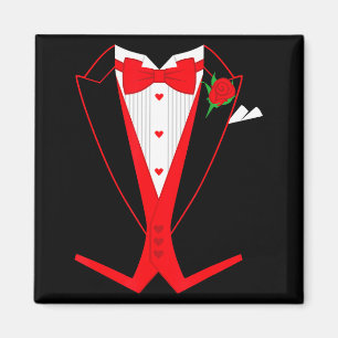 Imã Laço Vermelho Tuxedo do Dia dos Namorados para Hom