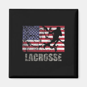 Imã Lacrosse American Flag Usa Flag Fan Vintage Retro