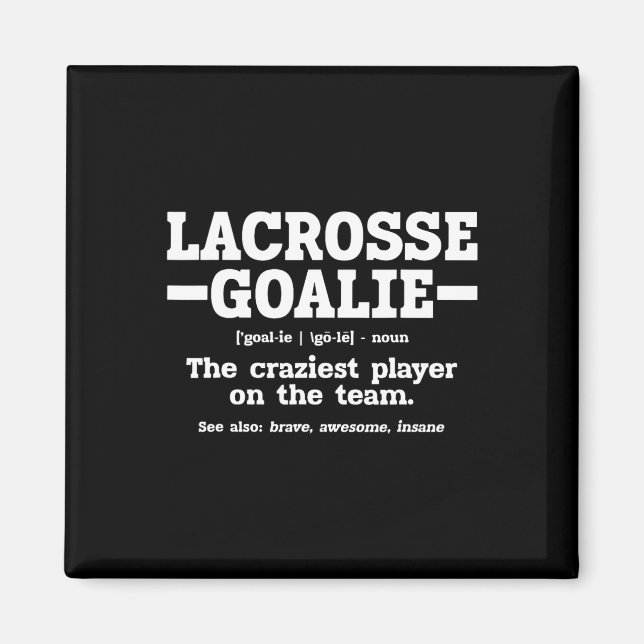Imã Lacrosse Goalie Definition (Frente)