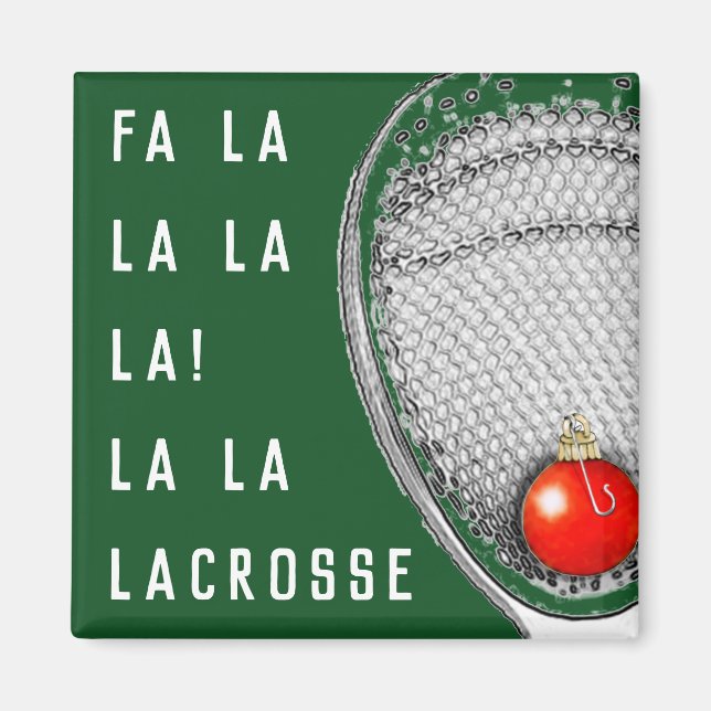 Imã Lacrosse Goalie Holiday Gifts Magnet (Frente)