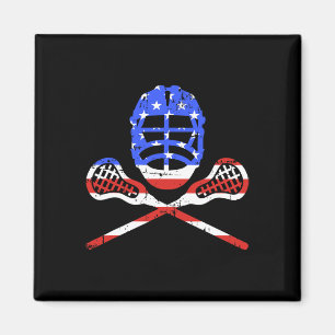 Imã Lacrosse Prende E Capacita Com A Bandeira American