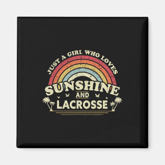 Imã Lacrosse Shirt. Uma Menina Que Ama Sol E Lacr