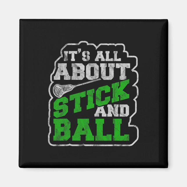 Imã Lacrosse Shirts Mens Lax Stick (Frente)