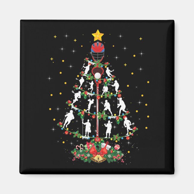 Imã Lacrosse Sports Lover Xmas Santa Hat Lacrosse Chri (Frente)