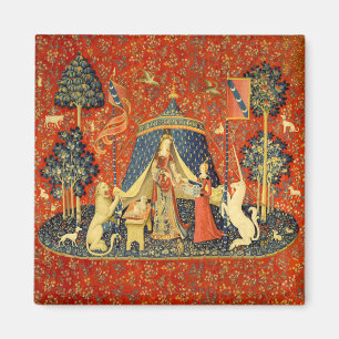 Imã Lady and the Unicorn Medieval Tapestry Art