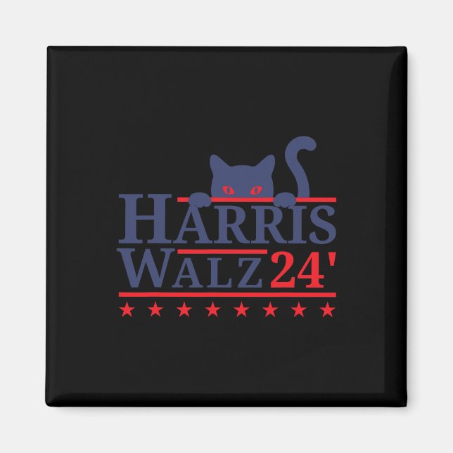 Imã Lady Gato Sem Fios Para Kamala Harris Tim Wheimer  (Frente)