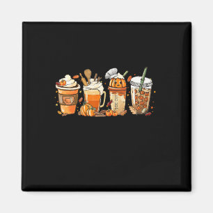 Imã Lady Happy Fall Coffee Pumpkin Latte Graças