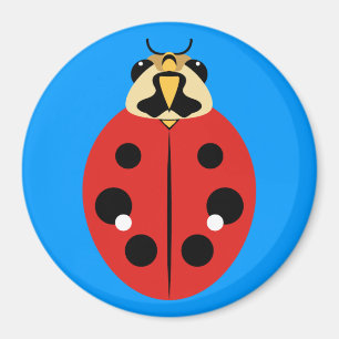 Imã Ladybug Beetle Red