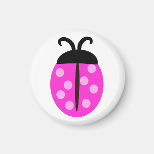 Imã Ladybug Cor-de-rosa