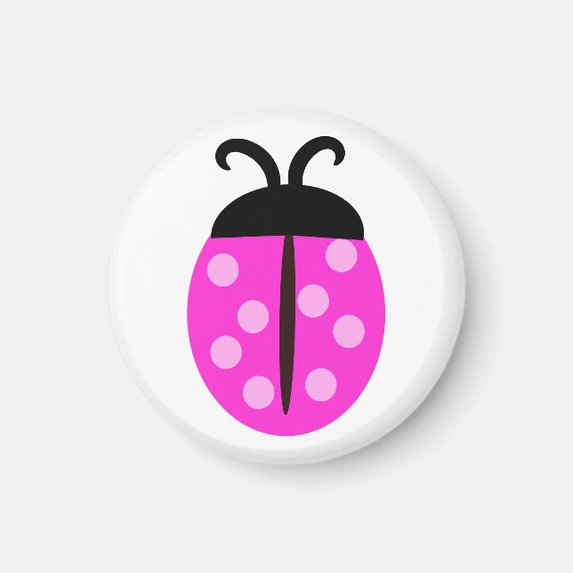 Imã Ladybug Cor-de-rosa (Frente)
