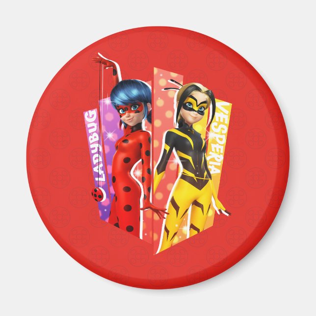 Imã Ladybug e Vesperia Graphic (Frente)