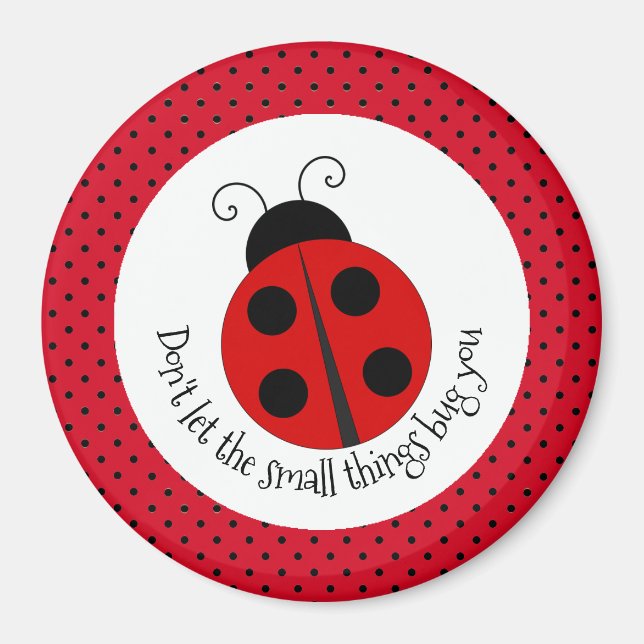 Imã Ladybug no Bolinhas Design Magnet (Frente)
