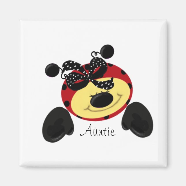 Imã Ladybug Polka Auntie (Frente)