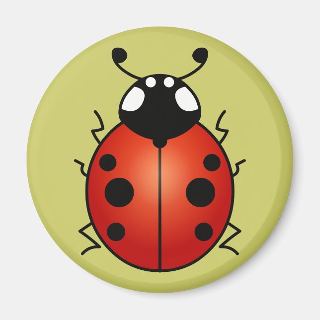 Imã Ladybug Red Black Spots Ladybird Beetle (Frente)
