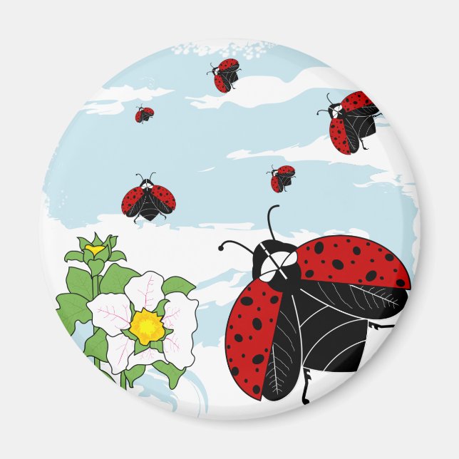 Imã ladybugs em voo (Frente)