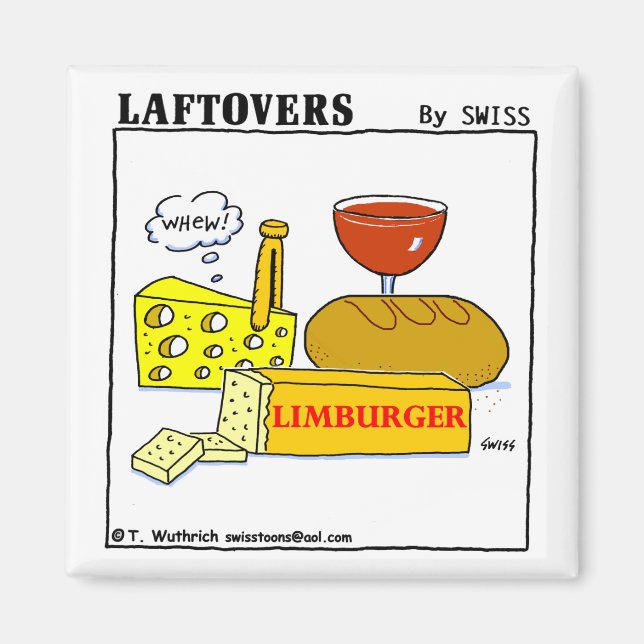 Imã Laftovers De Cartoon De Queijo Funny Limburger (Frente)