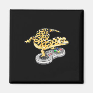 Imã Lagartixa Leopardo Jogando Video Game Lagarto Répt
