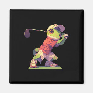 Imã Lagarto Jogador de Golfe Engraçado Lagarto Jogador