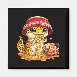 Imã Lagarto Leopardo Comendo Macarrão Ramen Japonês Ka