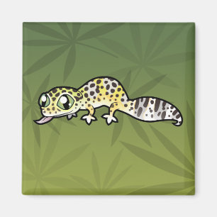Imã Lagarto Leopardo de Desenho Animado