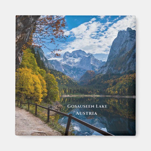 Imã Lago Alpina Mountain Lake Gosausee, Áustria (Frente)