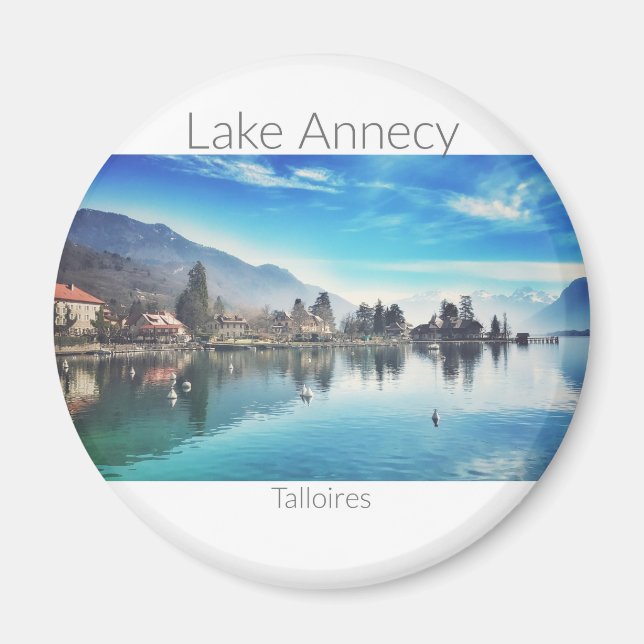 Imã Lago Annecy - Talloires, Haute-Savoie Round Magnet (Frente)