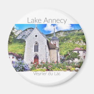 Imã Lago Annecy - Veyrier, ímã redondo de Haute-Sab