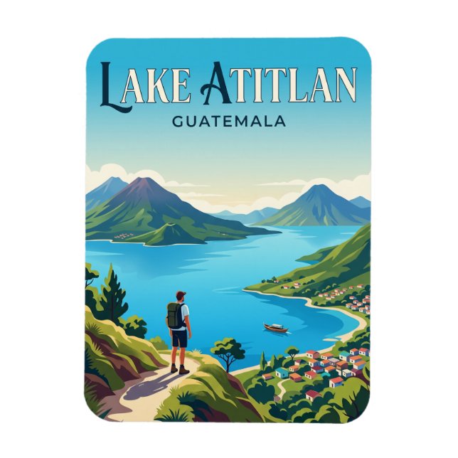 Ímã Lago Atitlan Guatemala (Vertical)