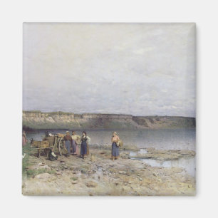 Imã Lago Balaton com a costa de Akarattya, 1885