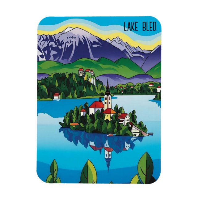 Ímã Lago Bled Eslovênia (Vertical)