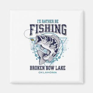 Imã Lago Broken Bow Oklahoma Eu Preferiria Estar Pesca