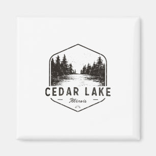 Imã Lago Cedar Illinois Exteriores Vintage 2