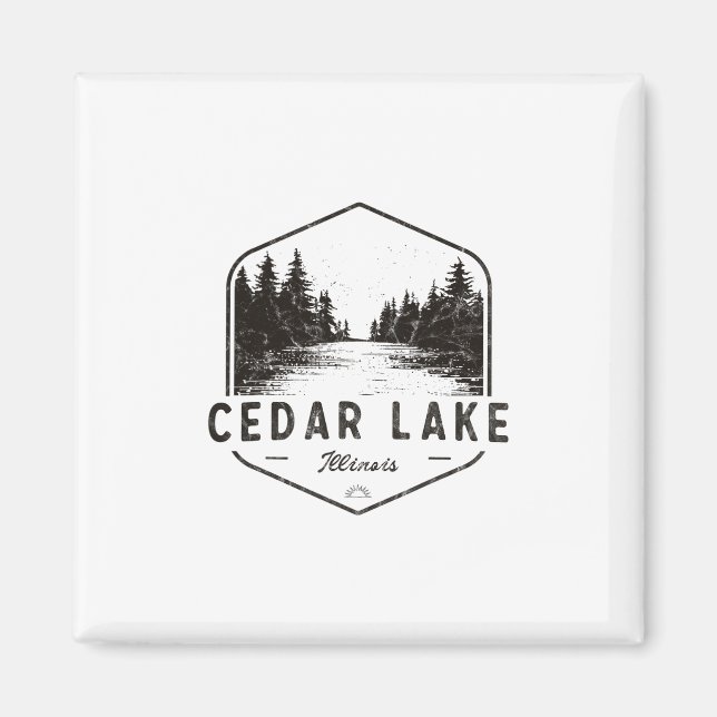 Imã Lago Cedar Illinois Exteriores Vintage 2  (Frente)
