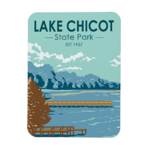 Ímã Lago Chicot State Park Arkansas Vintage