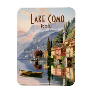 Ímã Lago Como Itália Personalizado Viagem Aquarela Vin