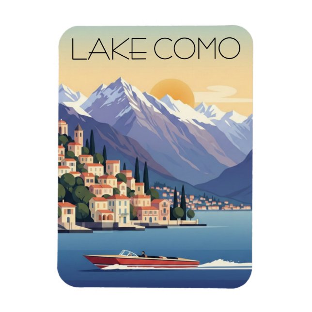 Ímã Lago de Como Itália Viagem (Vertical)