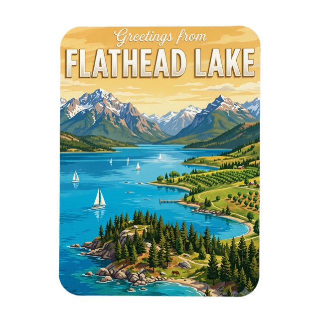 Ímã Lago Flathead Montana (Vertical)