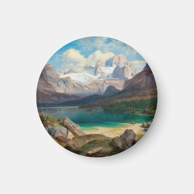 Imã Lago Gosau Com Vista Do Dachstein Massif (Frente)