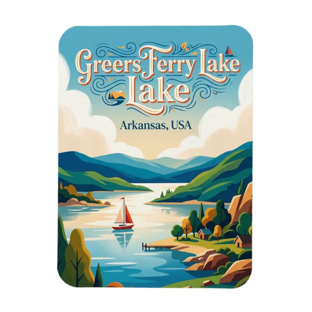 Ímã Lago Greers Ferry Arkansas (Vertical)