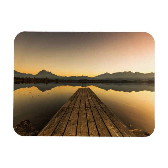 Ímã Lago Hopfen com Montanhas Jetty & Alps (Horizontal)