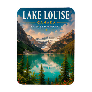 Ímã 🏞️ Lago Louise Canadá Decoração de Casa Lago Alpi