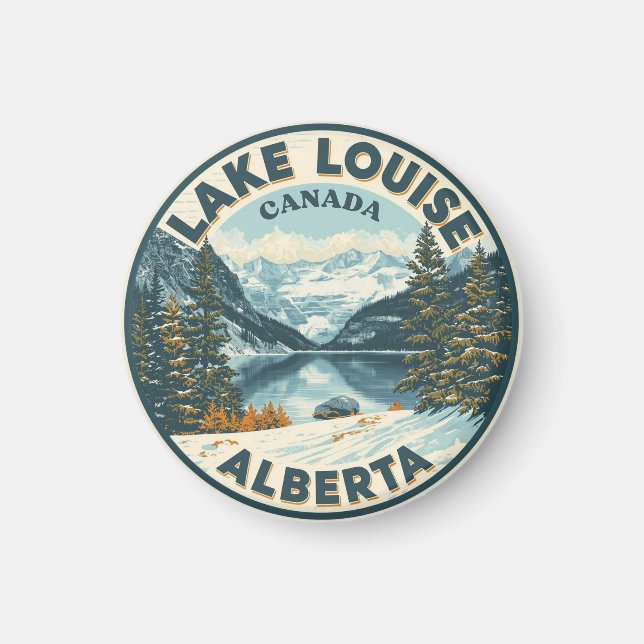 Imã Lago Louise Canadá Viagem Presente Parque Nacional (Frente)