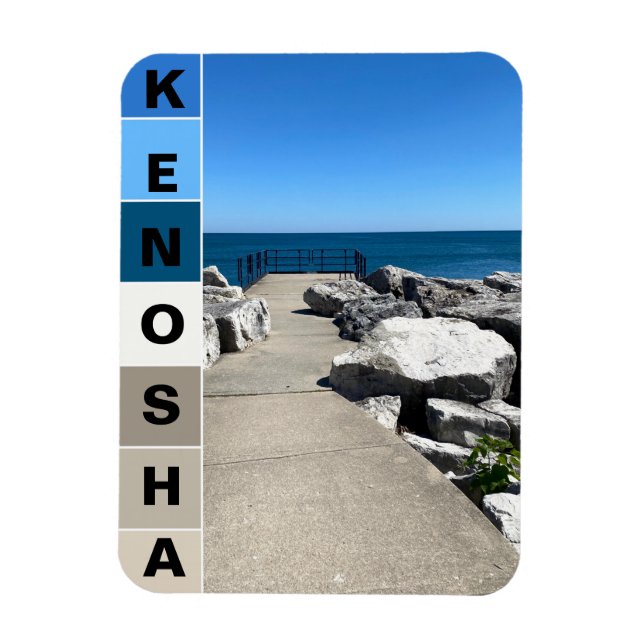 Ímã Lago Michigan - Kenosha, Wisconsin (Vertical)