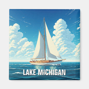 Imã Lago Michigan Sailboat