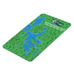 Ímã Lago Moosehead, mapa do Condado de Piscataquis Mag
