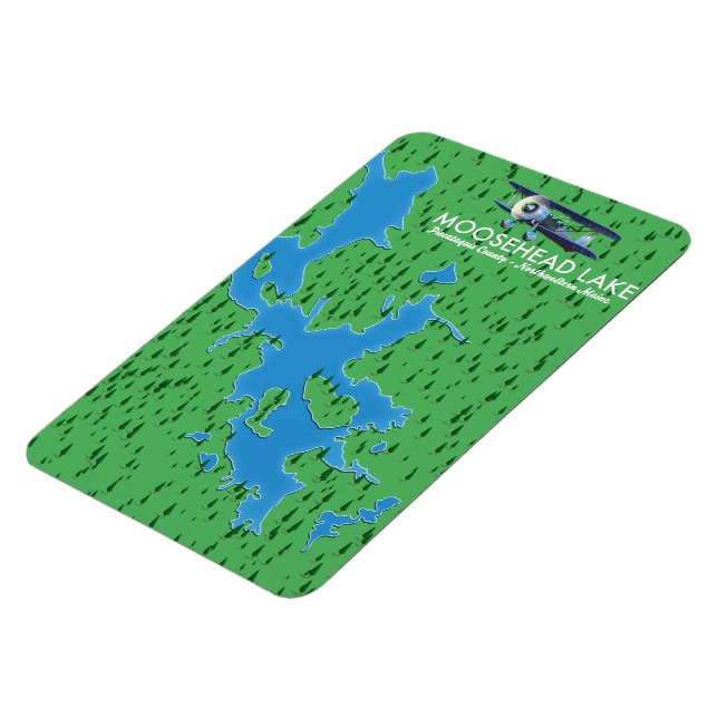 Ímã Lago Moosehead, mapa do Condado de Piscataquis Mag (Left Side)