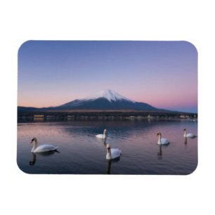 Ímã Lago mount Fuji   Yamanaka com cisnes