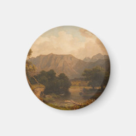 Imã Lago Mountain com Herons - Heinrich Funk