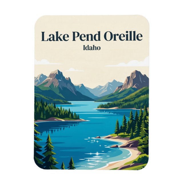 Ímã Lago Pend Oreille Idaho (Vertical)