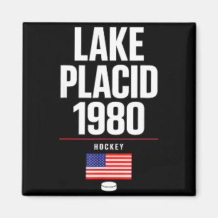 Imã Lago placid 1980 hóquei vintage puck EUA nova york